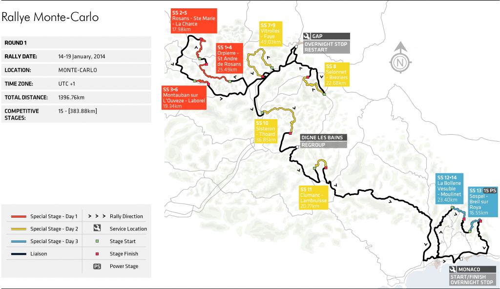 Manje-više tipično izdanje  Rallyja Monte Carlo izgleda otprilike ovako.
